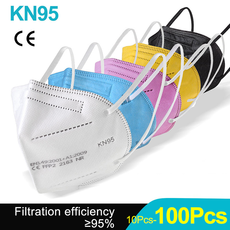 Kn95 Respirator Mask - Masker Wajah FFP2, 100 buah masker