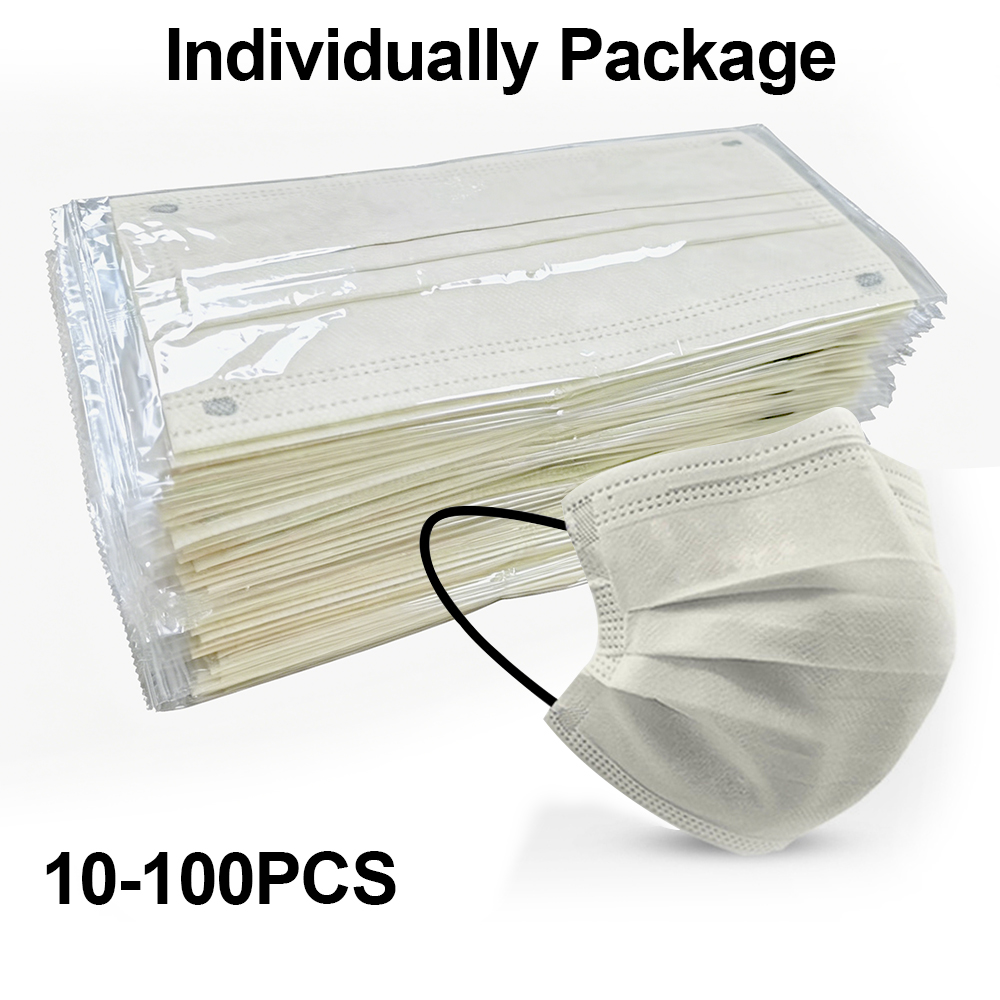 Disposable Mask Blue - 10-100 Buah Masker Paket Individu Dewasa